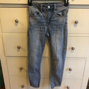 High Rise Cropped Light Wash Jeans